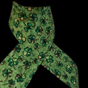 Classic Shaped Equestrian Fox Hunting Stock Tie Saint Patrick Day Shamrock